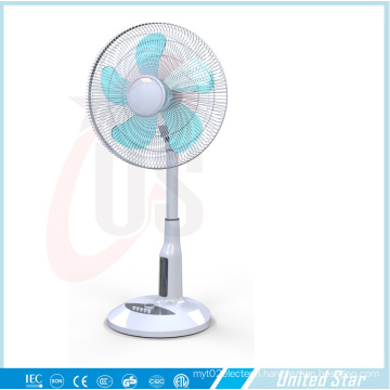 16 Inch Solar Plastic Stand Fan, Rechargeable LED Fan (USDC-463)